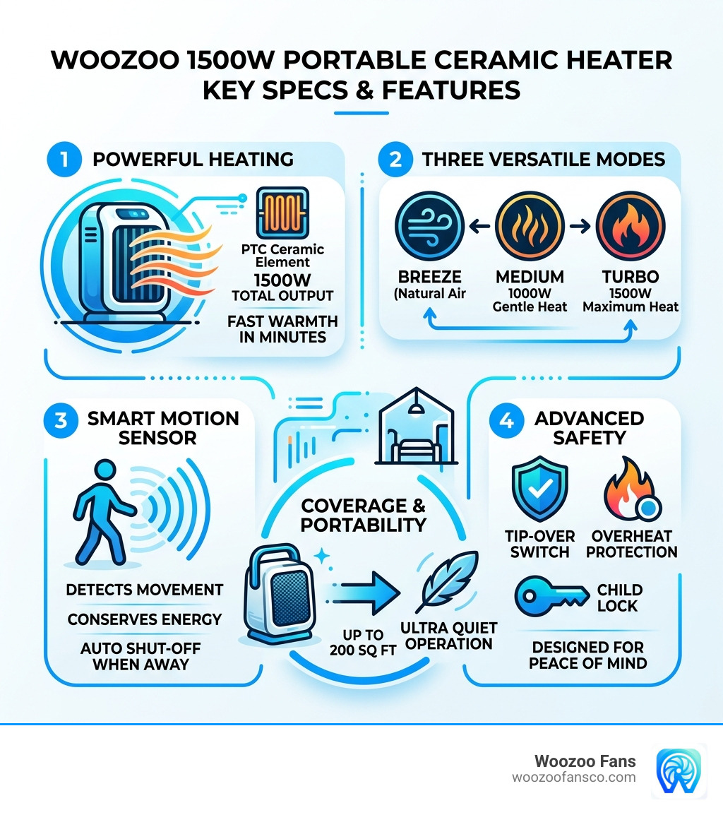 1500W Portable Ceramic Heater specs